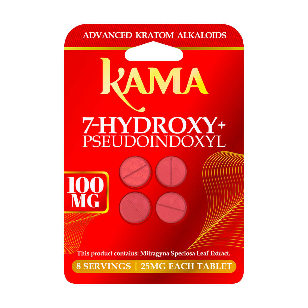 KAMA 25MG 7-HYDROXY + PSEUDOINDOXYL KRATOM BLISTER CAPSULES 4CT