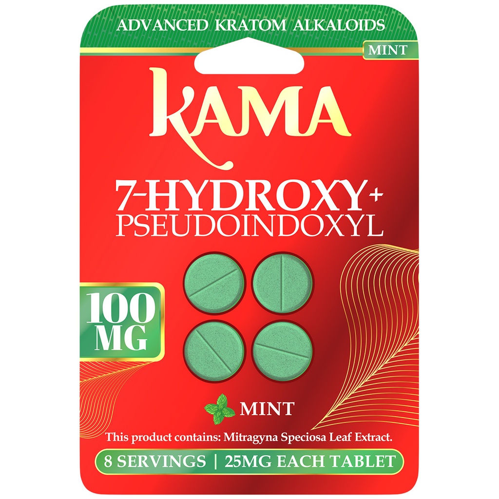 KAMA 25MG 7-HYDROXY + PSEUDOINDOXYL KRATOM BLISTER CAPSULES 4CT