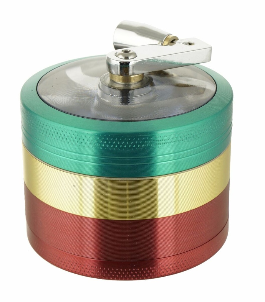 TOBACCO GRINDER METAL RASTA 2 PARTS GR045-IS BOX OF 24 [1CT/00BX]