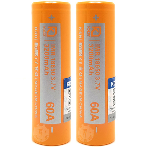 KDEST IMR 18650 3200MAH BATTERY 2CT K6H