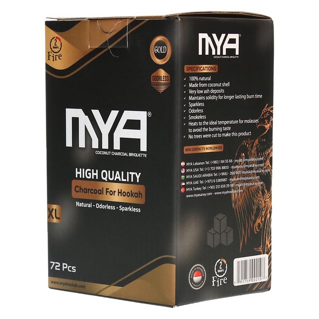 MYA GOLD COCONUT CHARCOAL XL 72CT