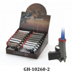 PISTOL DOUBLE TORCH LIGHTER GH-10260-2 BOX OF 16