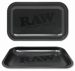 RAW BLACK MATTE ROLLING TRAY METAL SMALL