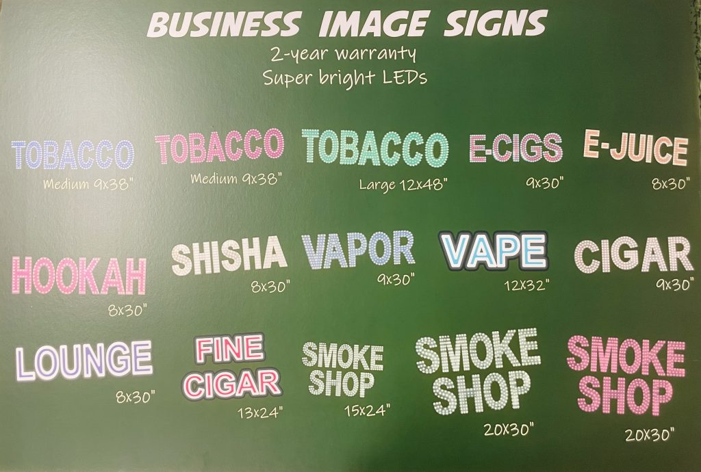 SPARKLING BUSINESS IMAGE SIGN "SMOKE SHOP" 15X24X1.2 EP-SMOKES5-3S (WHITE)