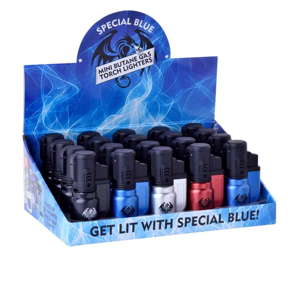 SPECIAL BLUE TORCH LIGHTER BULLET METAL 20CT #LT105