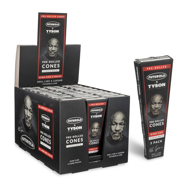 TYSON RANCH X FUTUROLA KING SIZE PRE-ROLLED CONES 3CT BOX OF 30