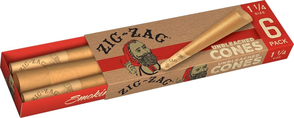 ZIG ZAG KING SIZE UNBLEACHED CONES 100CT