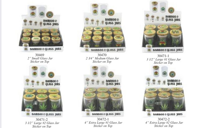 BAMBOO & GLASS JARS  MEDIUM JAR 12PC/1CT [1CT/20BX]