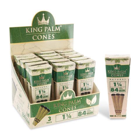 KING PALM NATURAL PRE-ROLLED PALM CONES 3CT BOX OF 15