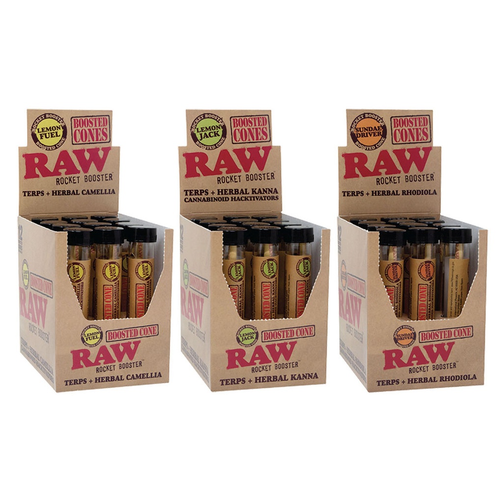 RAW BOOSTED CONES ROCKET BOOSTER BOX OF 12