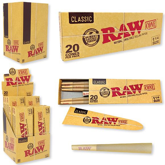 RAW CLASSIC PRE-ROLL CONES 20CT PER PACK