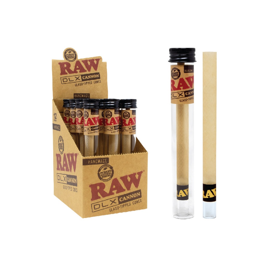 RAW HANDMADE DLX GLASS TIPPED CONES BOX OF 12