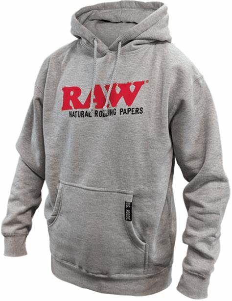 RAW LIGHTWEIGHT HOODIE TWO GRAY WITH RED #2070A