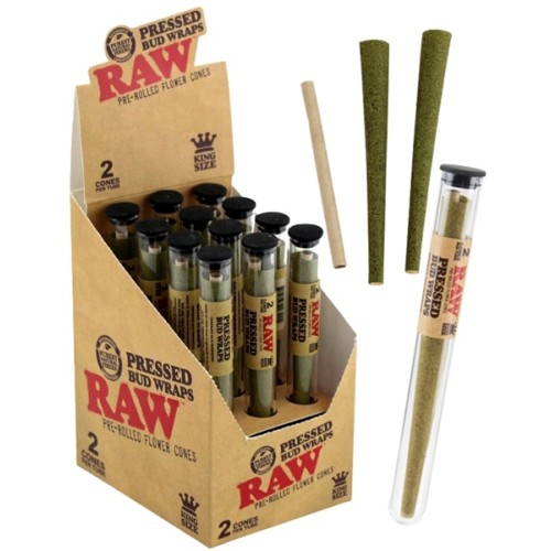 RAW PRESSED BUD WRAP PRE-ROLLED CONES BOX OF 12