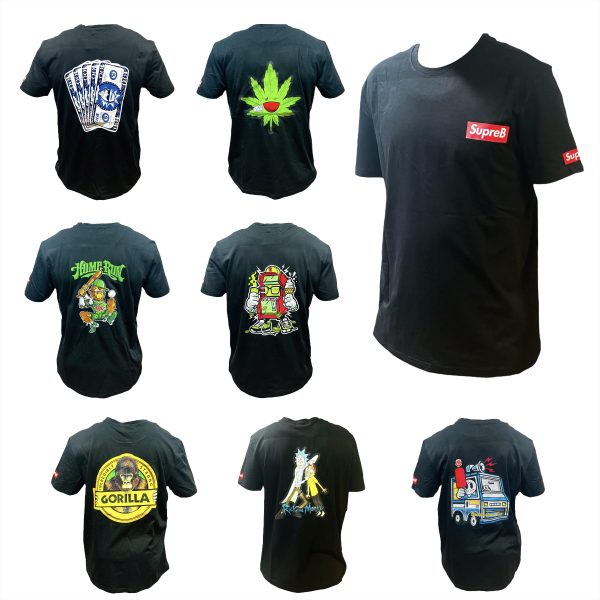 SUPREB BALCK T-SHIRTS ASSORTED DESIGNS