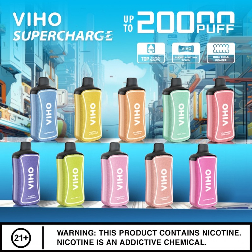 VIHO SUPERCHARGE DISPOSABLE 20K PUFFS 5CT