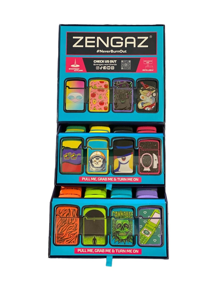 ZENGAZ LIGHTERS DISPLAY 48CT