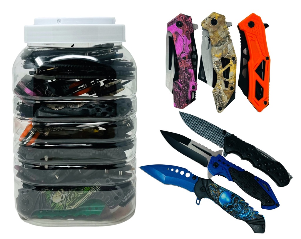 SPRING ASSISTED FOLDING KNIVES 30CT JAR