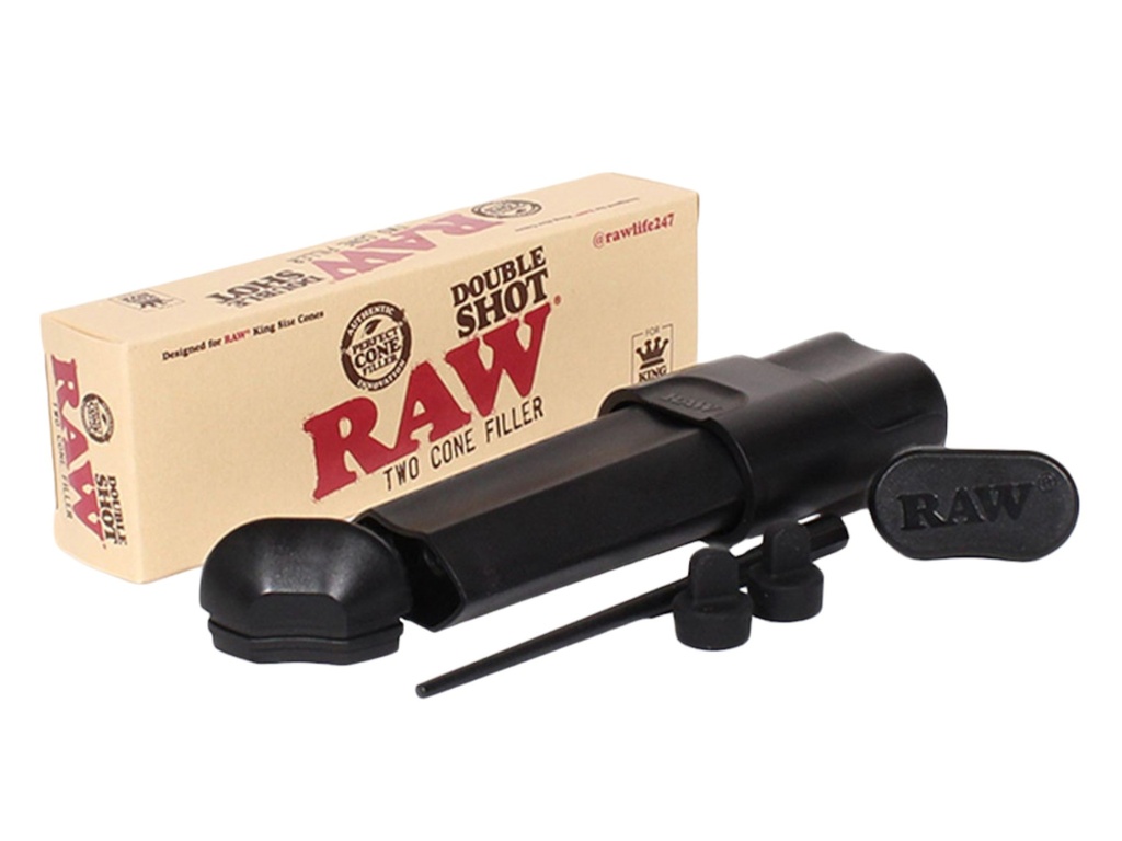 RAW KING SIZE DOUBLE SHOT TWO CONE FILLER