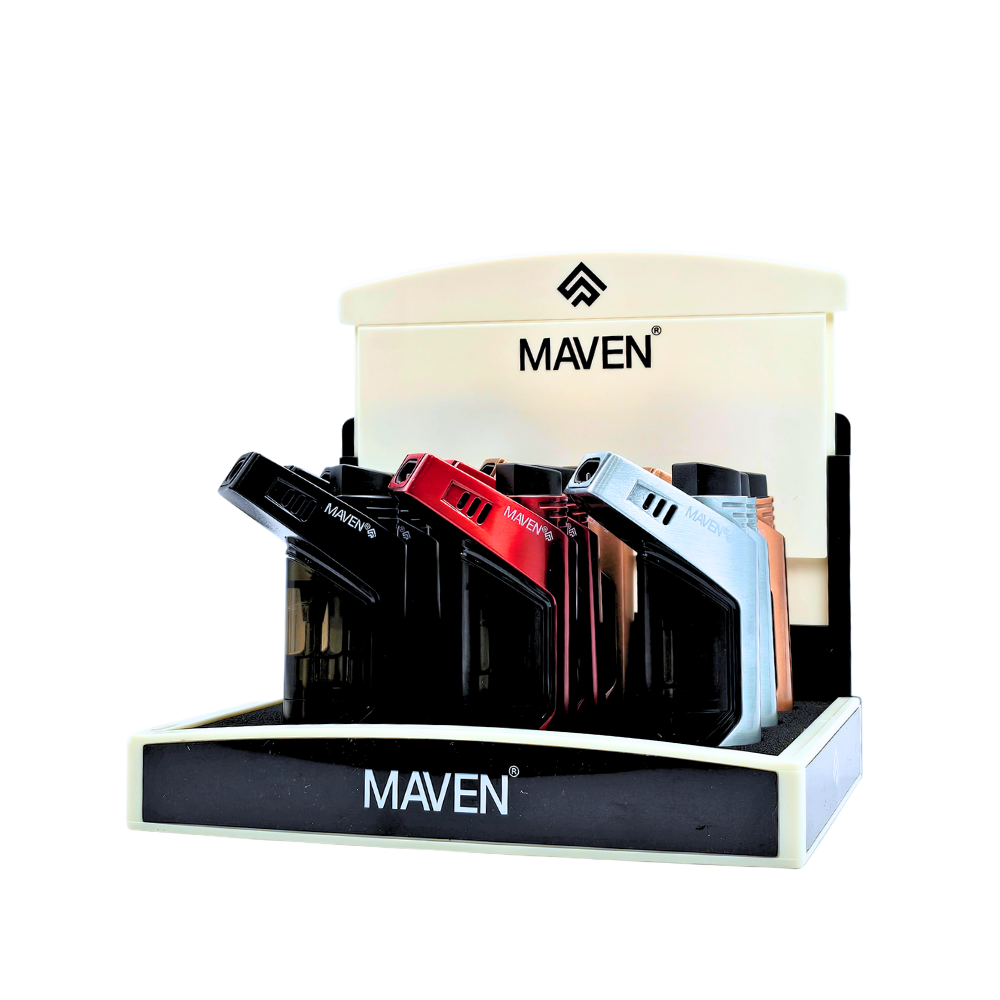 MAVEN DUO JET TORCH LIGHTER BOX OF 9