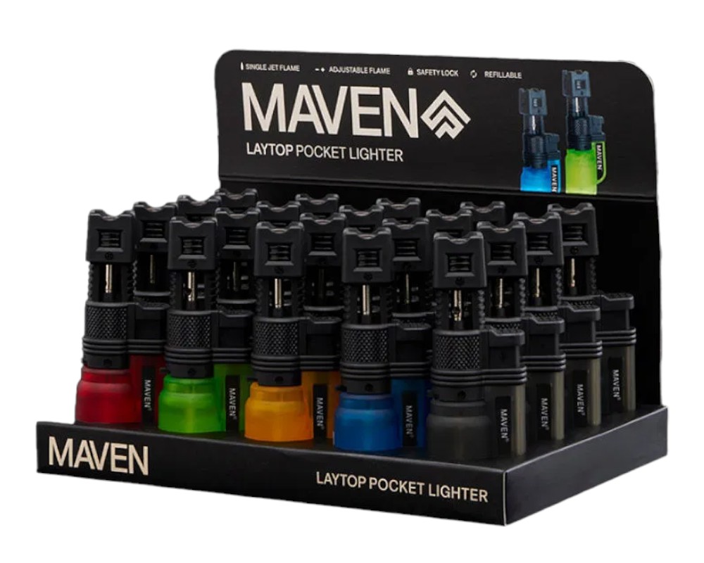 MAVEN LAYTOP POCKET TORCH LIGHTER BOX OF 20