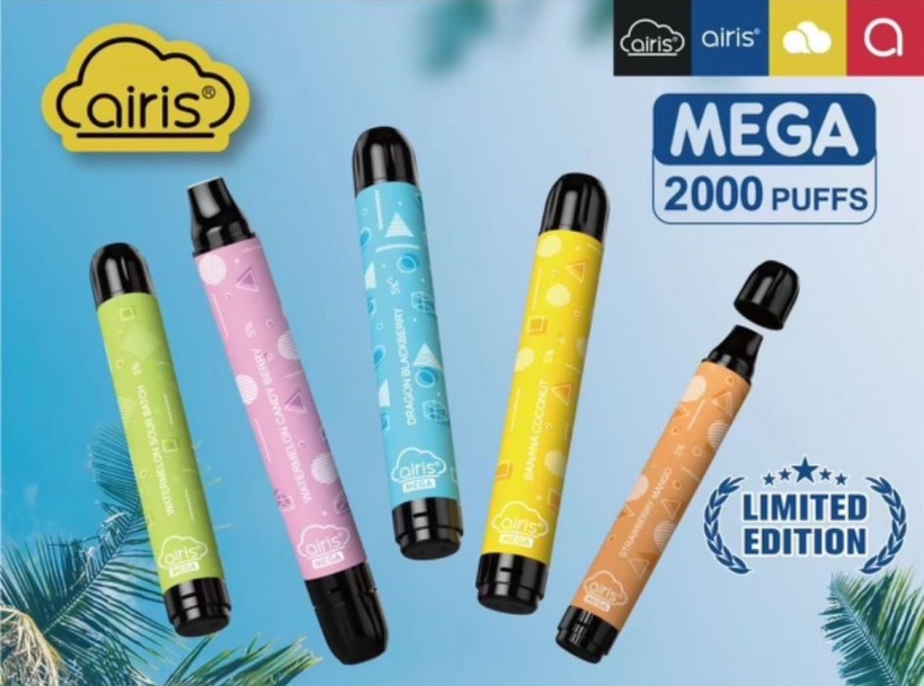 AIRIS MEGA 2000 PUFFS 5% DISPOSABLE BOX OF 10 LIMITED EDITION