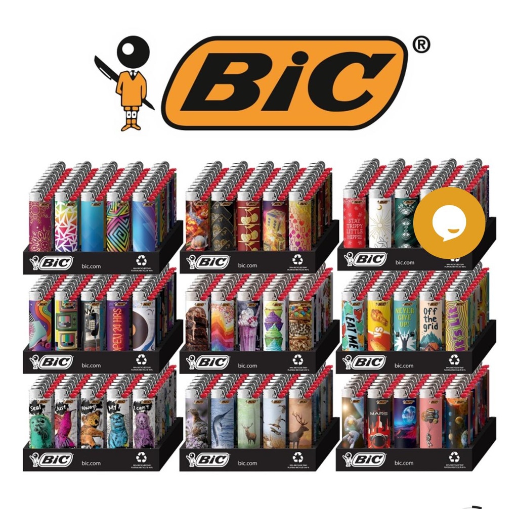 BIC LIGHTER DESING BOX OF 50