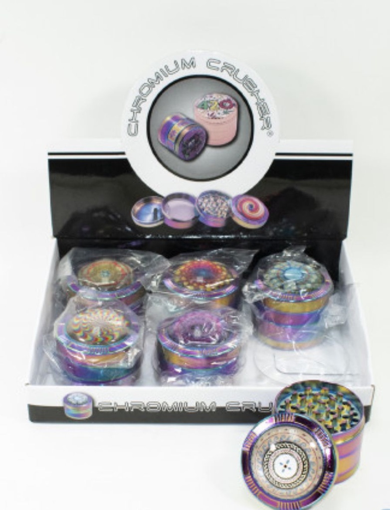 CHROMIUM CRUSHER RAINBOW KALEIDOSCOPE CRYSTAL BALL TOPGRINDERS 6PC