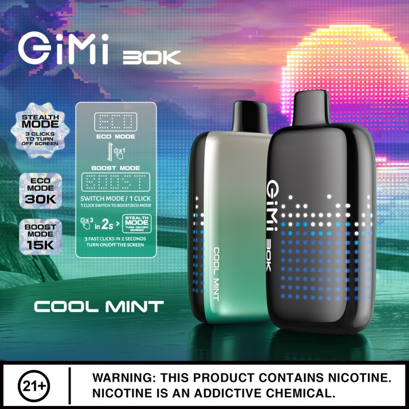 GIMI 5% DISPOSABLE 30000 PUFFS BOX OF 5