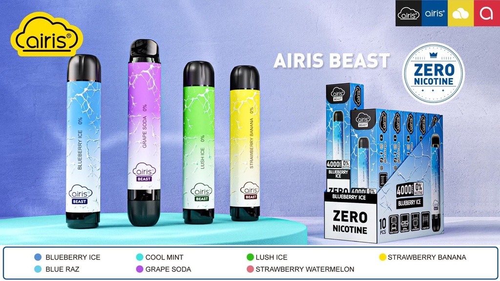 AIRIS BEAST 4000 PUFFS 0% DISPOSABLE BOX OF 10