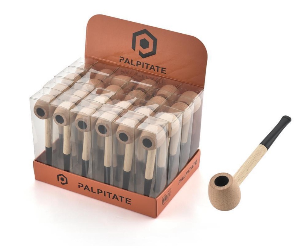 PALPITATE MINI WOOD PIPES #PI-033 BOX OF 24