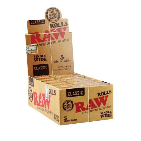 RAW ROLLS CLASSIC SINGLE WIDE 5 METER 24CT