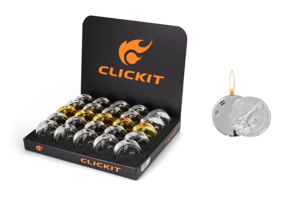 CLICKIT DOLLAR COIN FLAME BOX OF 25