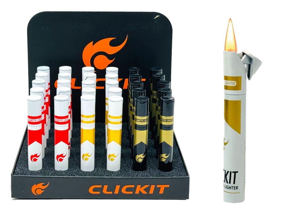 CLICKIT CIGARETTE SLIDE FLAME LIGHTER GH-8761 BOX OF 30