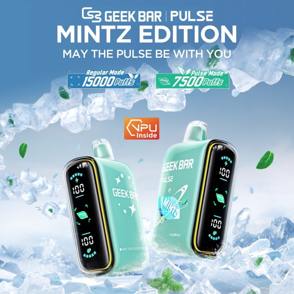 GEEK BAR PULSE DISPOSABLE 5% MINTZ EDITION DISPLAY BOX OF 5