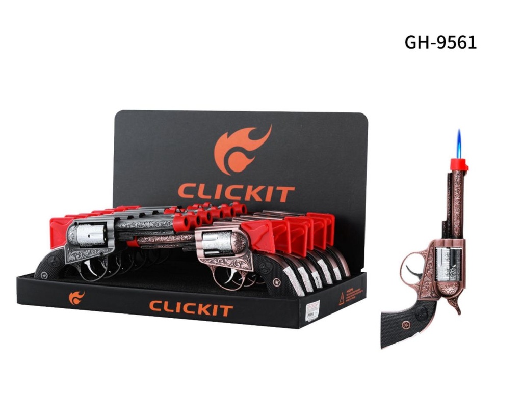 CLICKIT SINGLE TORCH PATTERNED REVOLVER GH-9561 BOX OF 12