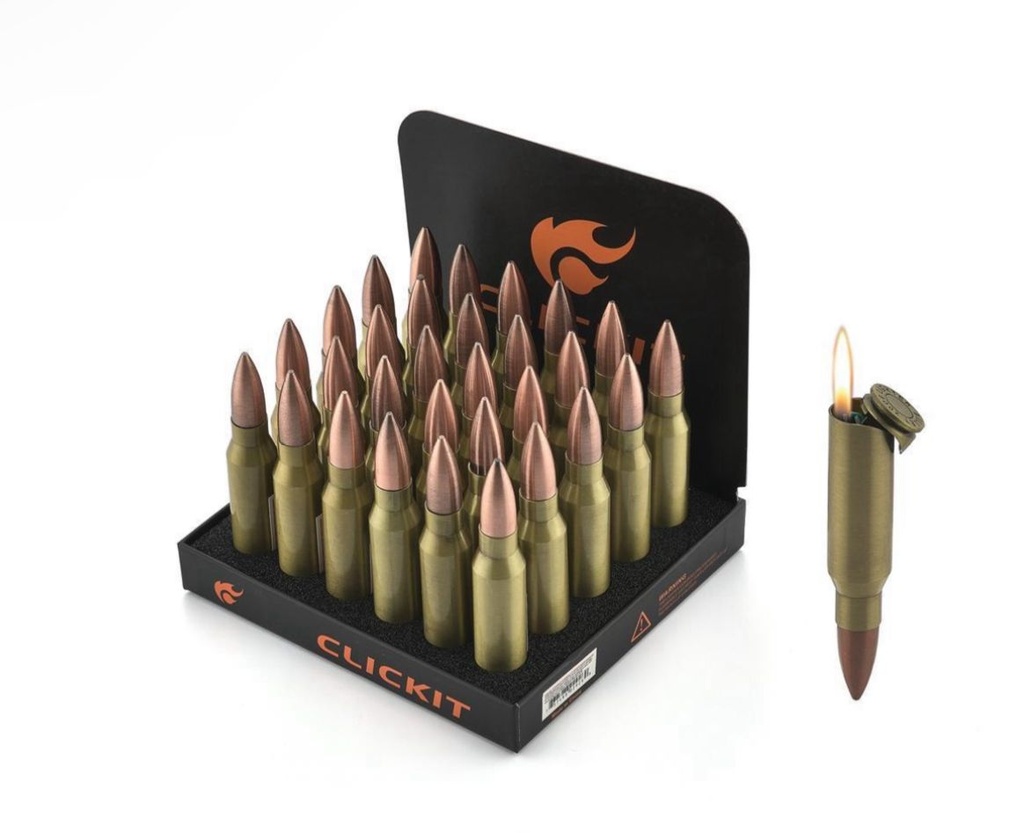 CLICKIT LONG SINGLE BULLET SIDE FLAME GH-9525-1 BOX OF 30