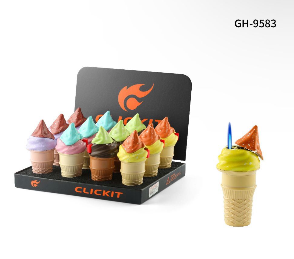 CLICKIT ICE CREAM CONE TORCH GH-9683 BOX OF 12