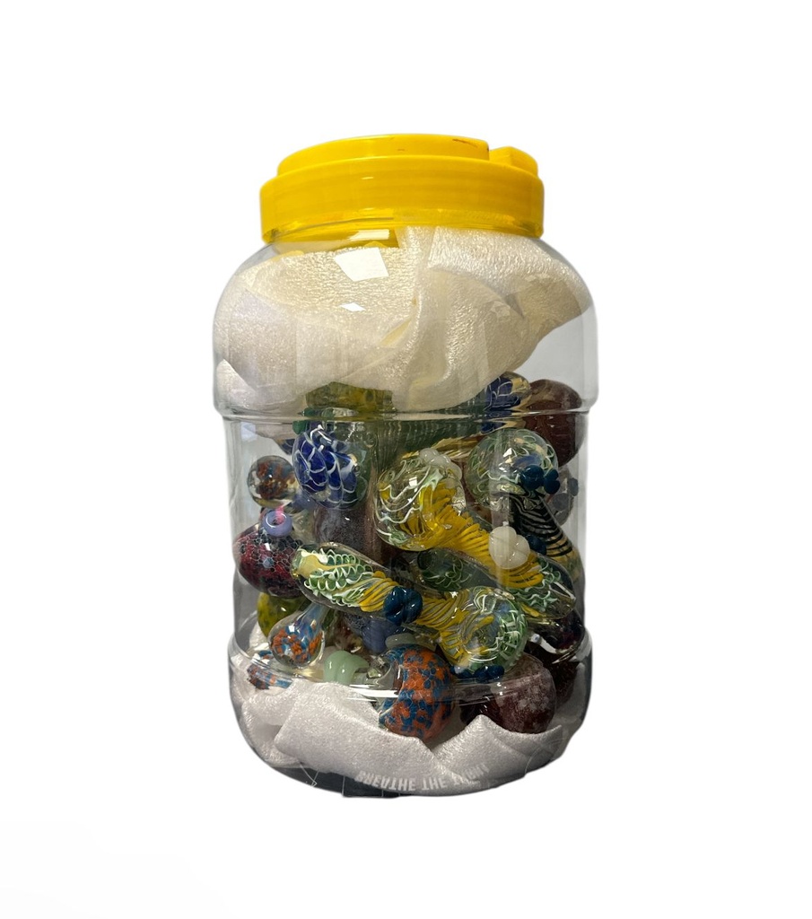 3 INCHES HEAVY PIPE GLASS HAND PIPE 25CT JAR