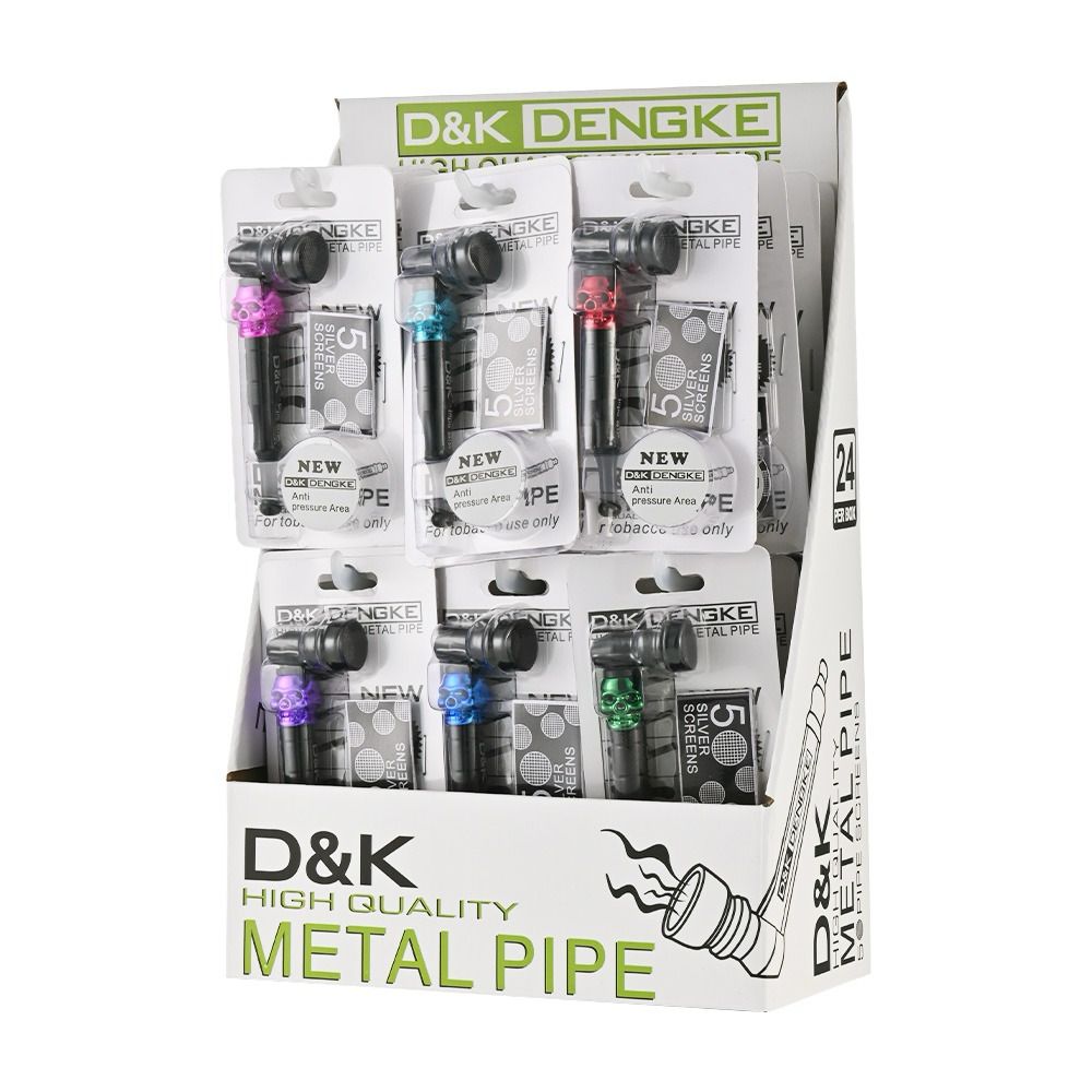 D&K SKULL HEAD ZINC ALLOY METAL PIPE #DK8515C BOX OF 24