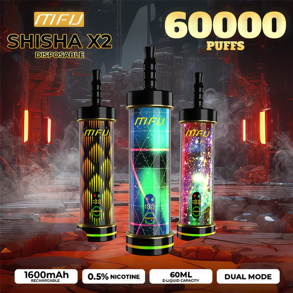 MFU SHISHA X2 DISPOSABLE 4000 PUFFS BOX OF 5