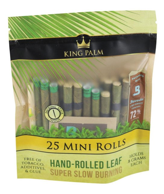 KING PALM 25CT ROLLIES SUPER SLOW BURNING 8PC/1CT [1CT/00BX]