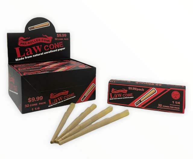 LAW 1.25 PRE ROLLED CONE 32CT BOX OF 12 [1CT/00BX]