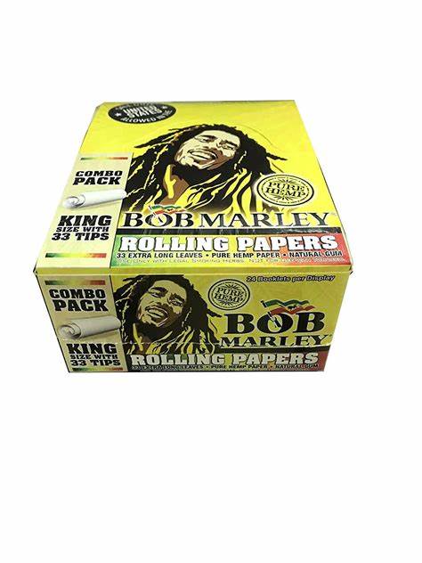 BOB MARLEY COMBO PACK KINGSIZE ROLLING PAPER WITH 33 TIPS