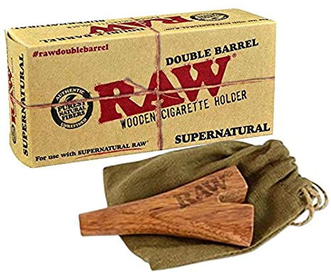 RAW DOUBLE BARREL WOODEN CIGARETTE HOLDER SUPERNATURAL 1CT [1CT/00BX]