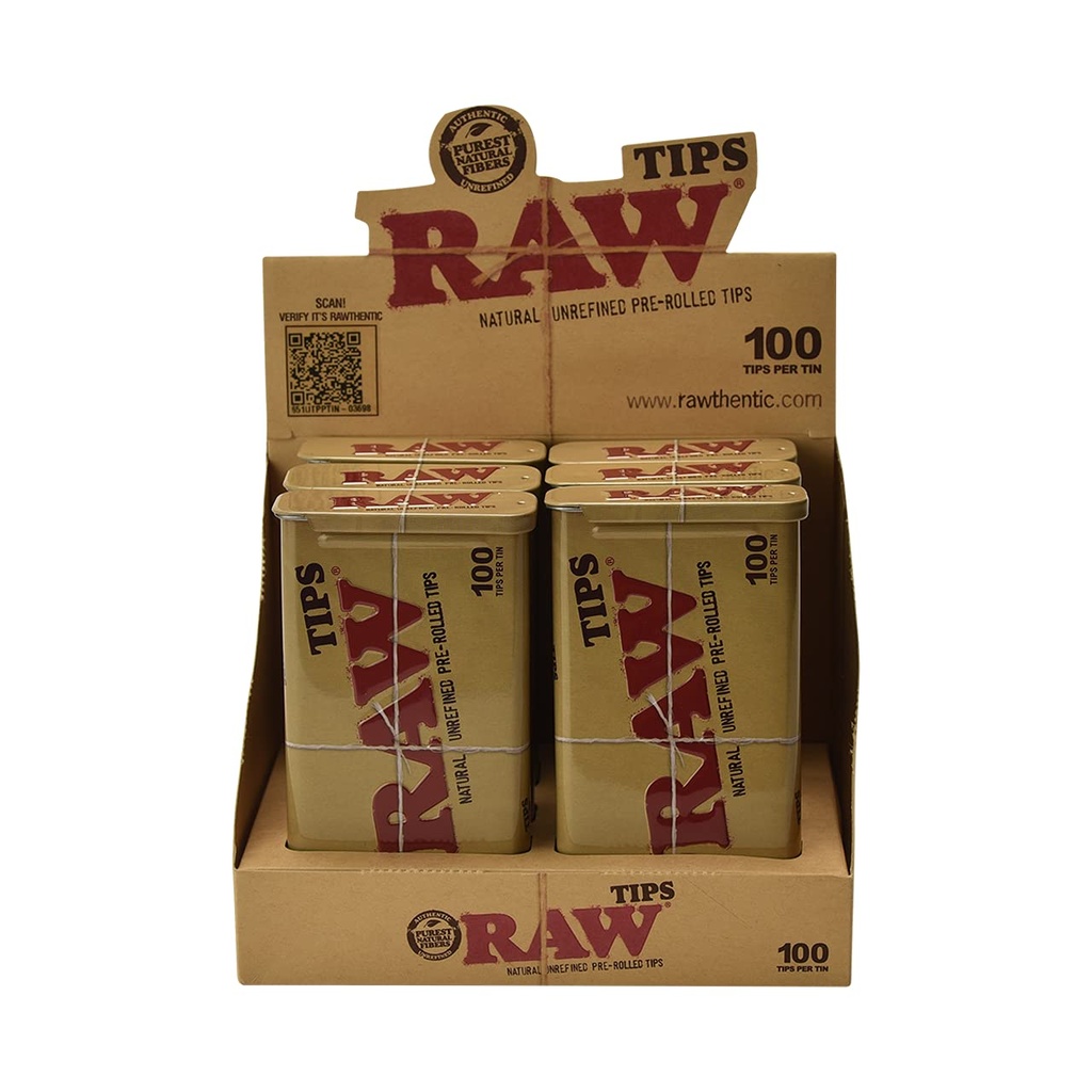 RAW PRE-ROLLED TIPS 100CT BOX OF 6