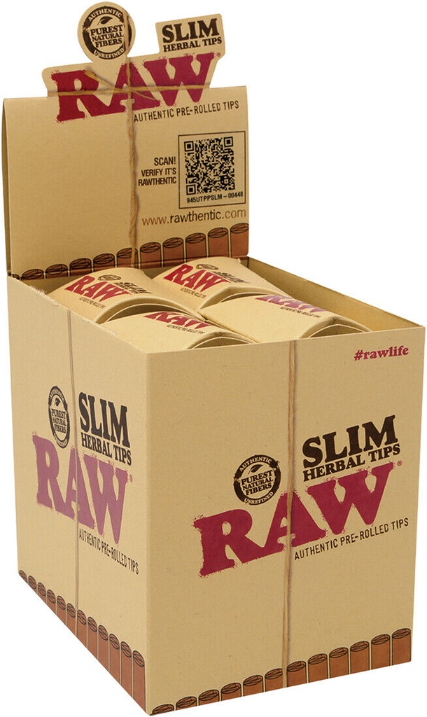 RAW SLIM HERBAL PRE-ROLLED TIPS BOX OF 20