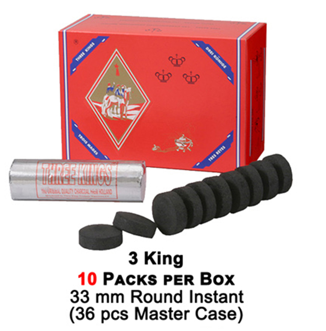 THREE KINGS CHARCOAL 33MM 10PC 1 CT