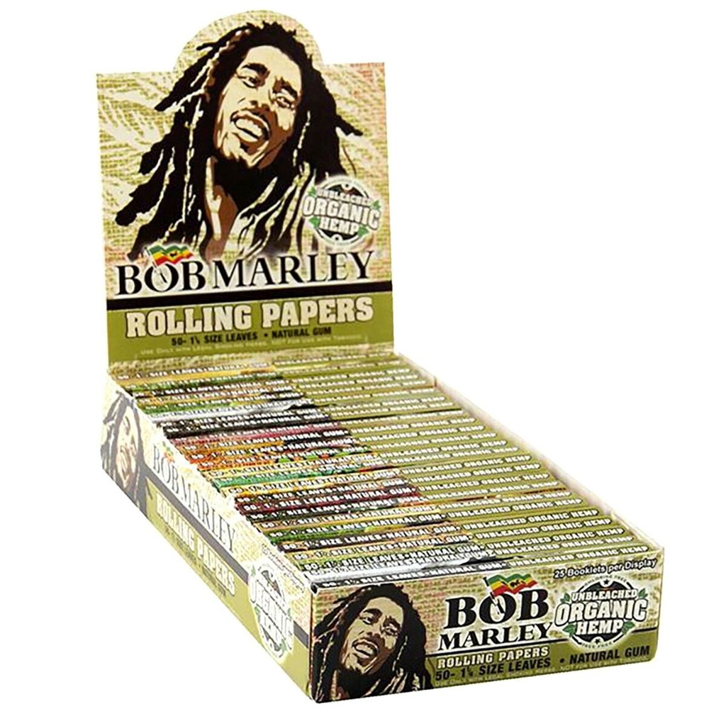 BOB MARLEY 1/4 ORGANIC ROLLING PAPERS 50 SHEETS BOX OF 25