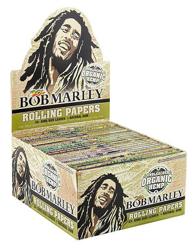 BOB MARLEY ORGANIC HEMP KING SIZE ROLLING PAPER 33 PAPERS 50CT